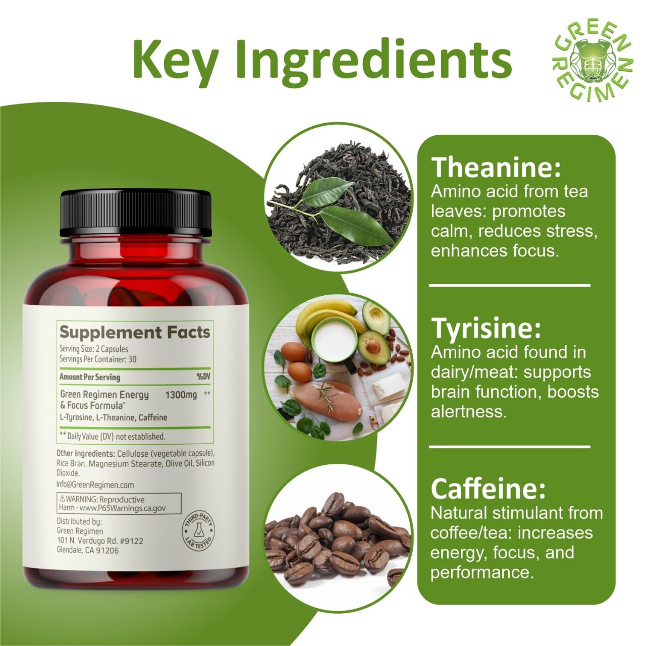 Green Regimen vegan non-GMO label highlights clean formula