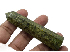 Wholesale Gem Shop green tourmaline obelisk 3inch closeup facet showing color