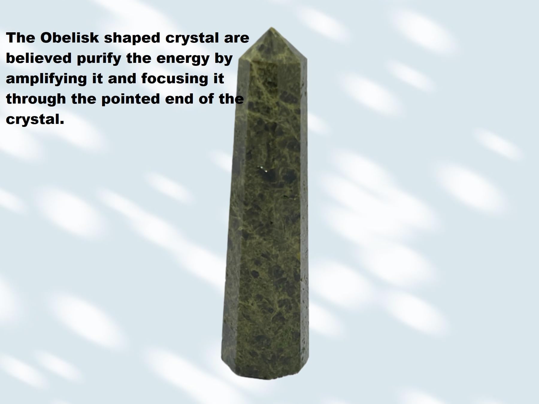 Wholesale Gem Shop green tourmaline obelisk 3inch top detail with pyramid-like cap