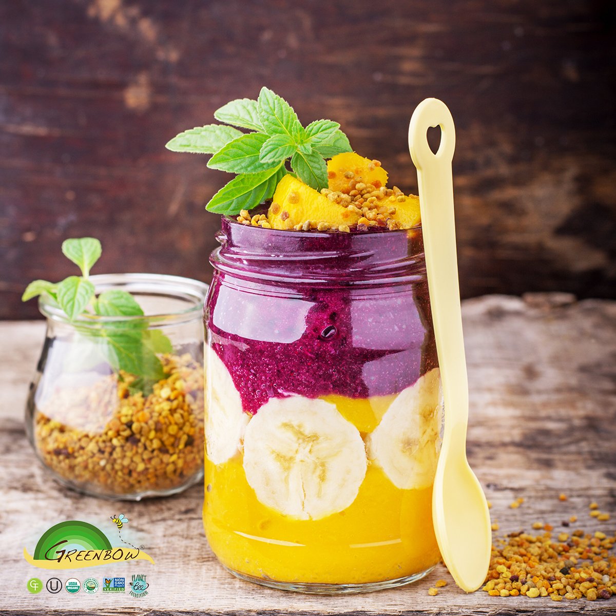 Greenbow Organic Bee Pollen blends easily into smoothies for a protein boost.