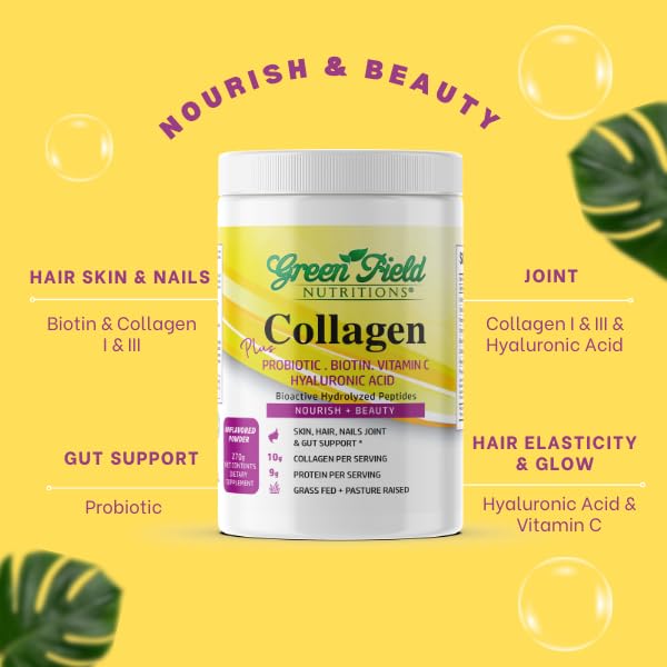 Pouring Greenfield Nutritions Halal Collagen Powder into a glass for a smooth drink.