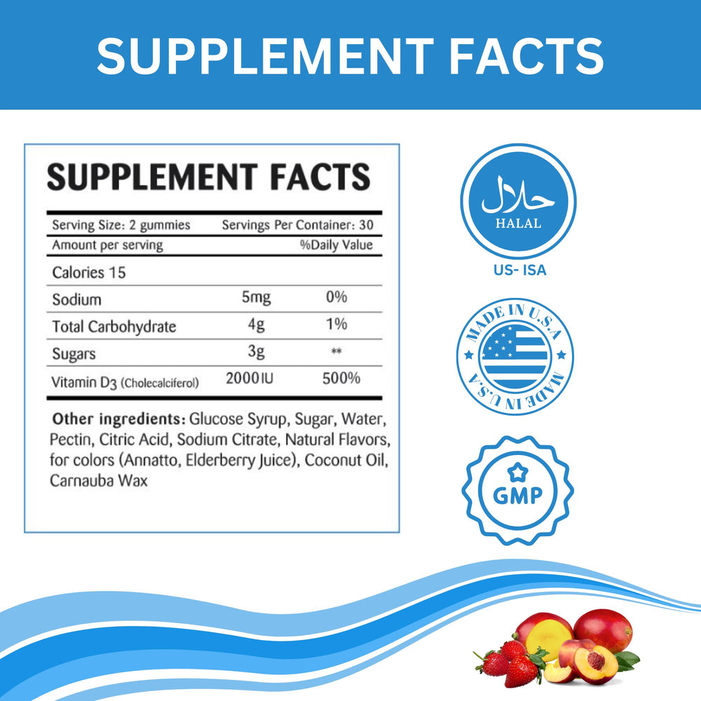 Gummies close-up highlighting mango peach natural flavors from Greenfield Nutritions.
