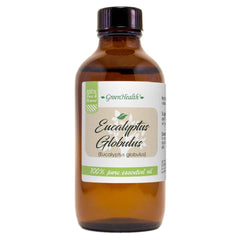 GreenHealth eucalyptus oil bottle 4oz highlighting purity and convenience.