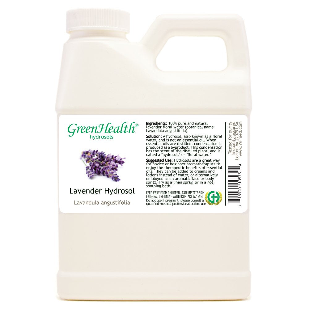 GreenHealth lavender hydrosol bottle front view for refreshing skincare use