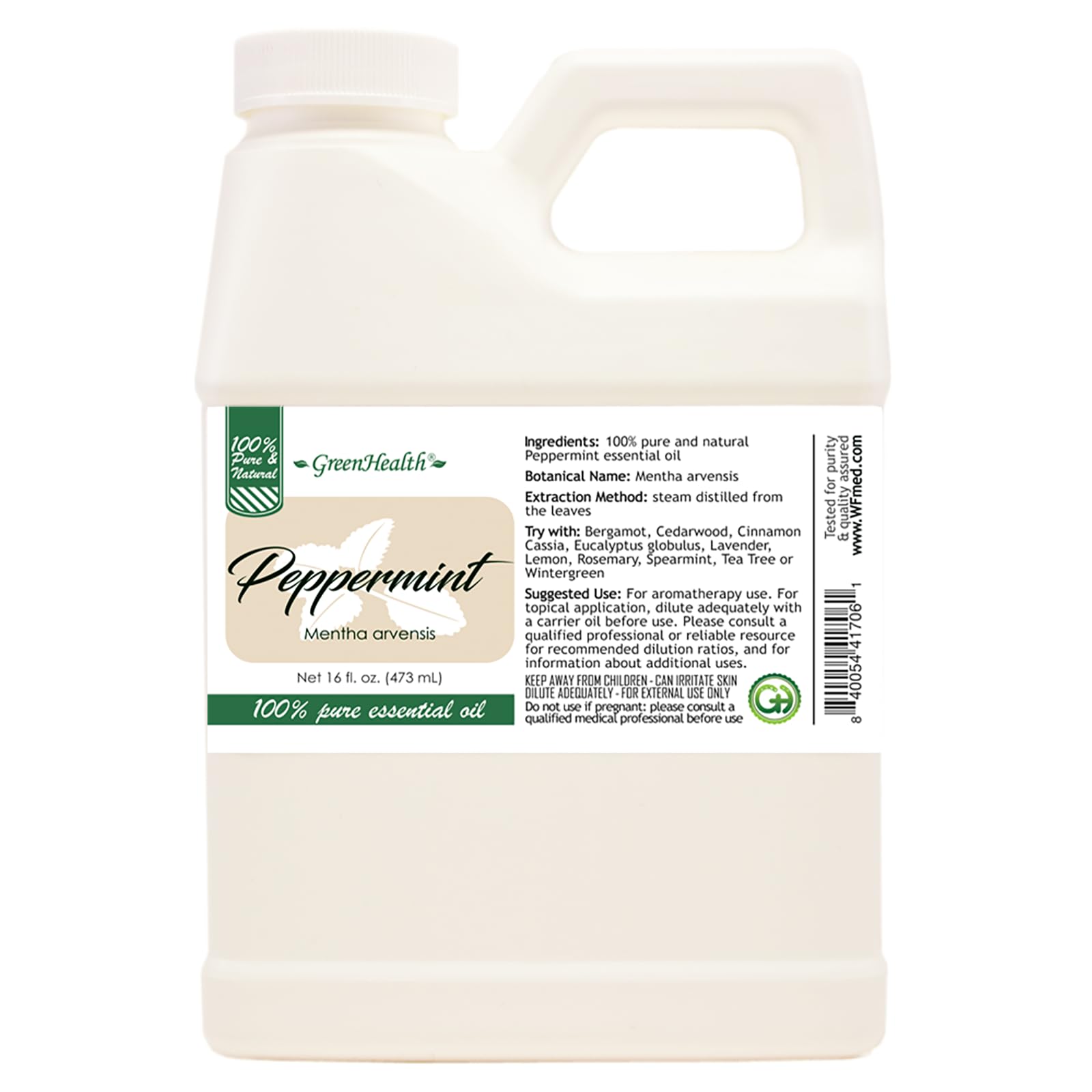 GreenHealth Peppermint Essential Oil close-up for diffusion and refreshing spaces