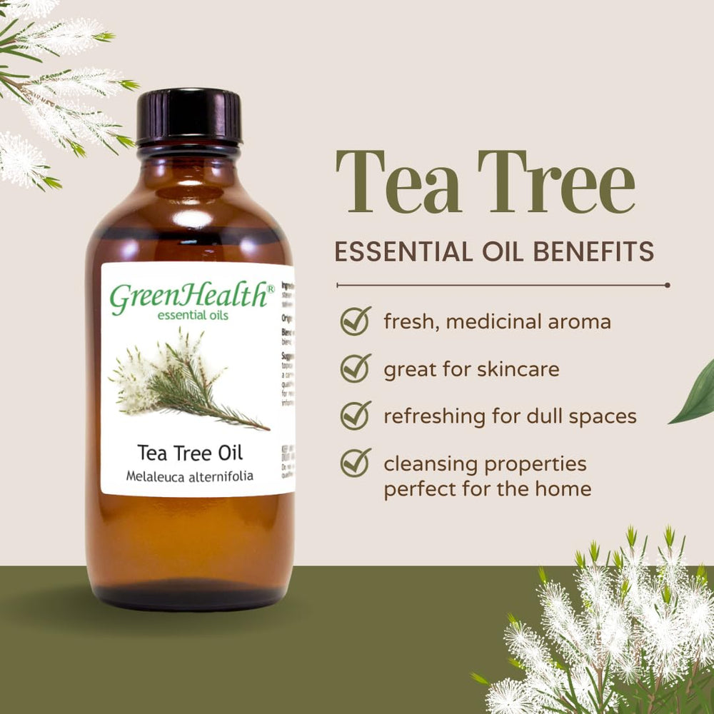 GreenHealth Tea Tree Oil close-up pour for small-batch projects
