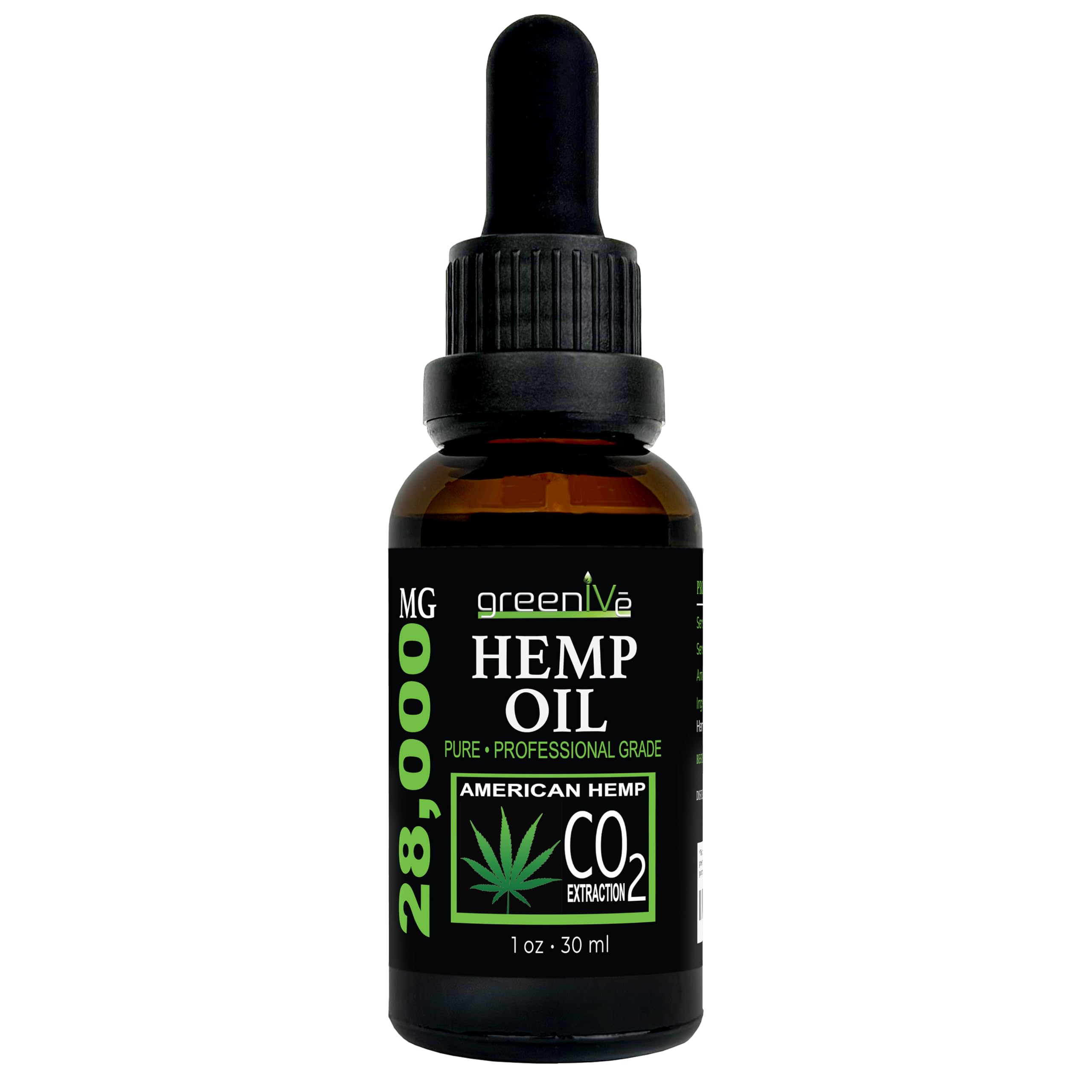 GreenIVe amber glass bottle protects hemp oil from light for freshness.