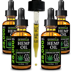 GreenIVe Hemp Oil Drops bottle shows ultra-high potency for daily use.