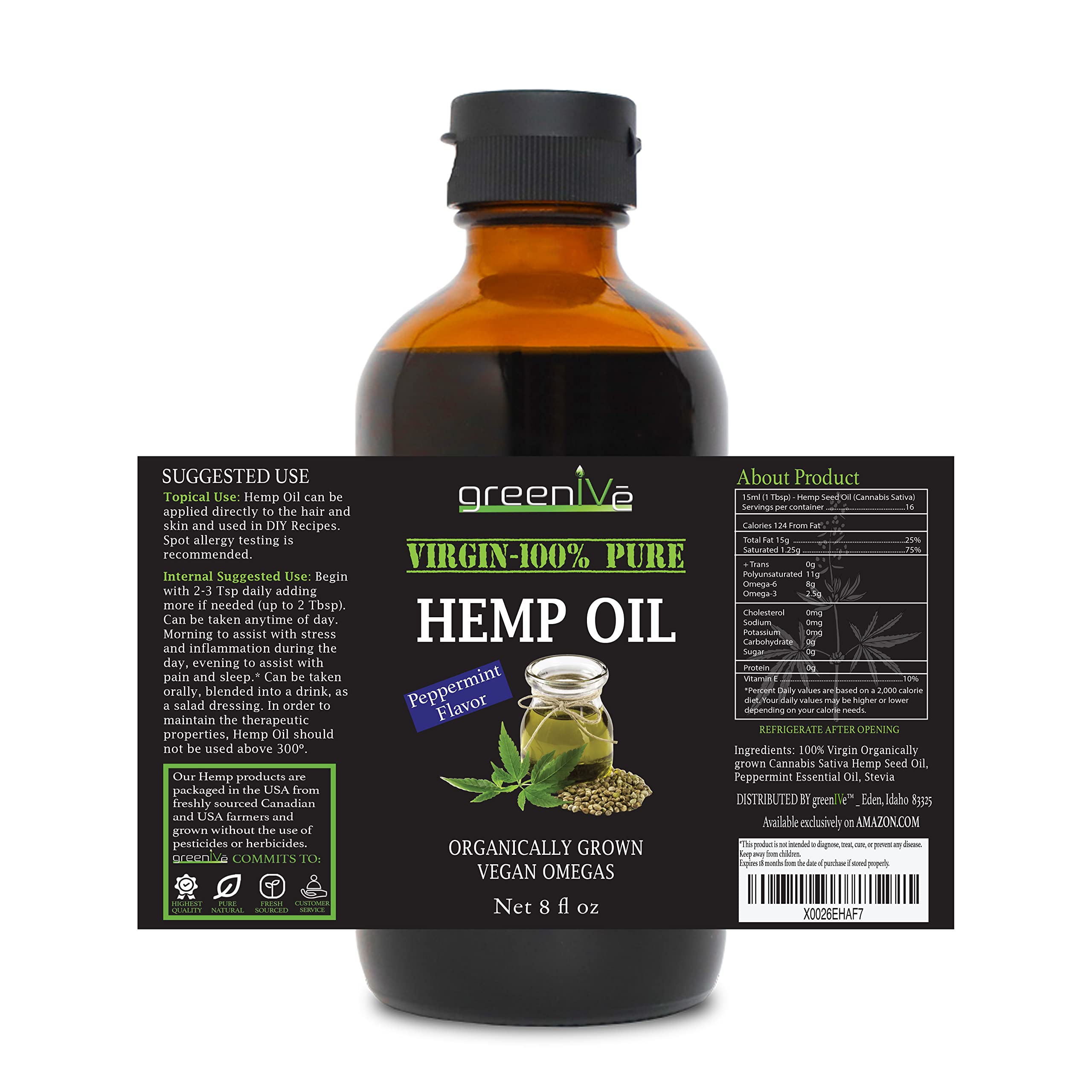 GreenIVe hemp oil graphic highlights a 3 to 1 omega balance