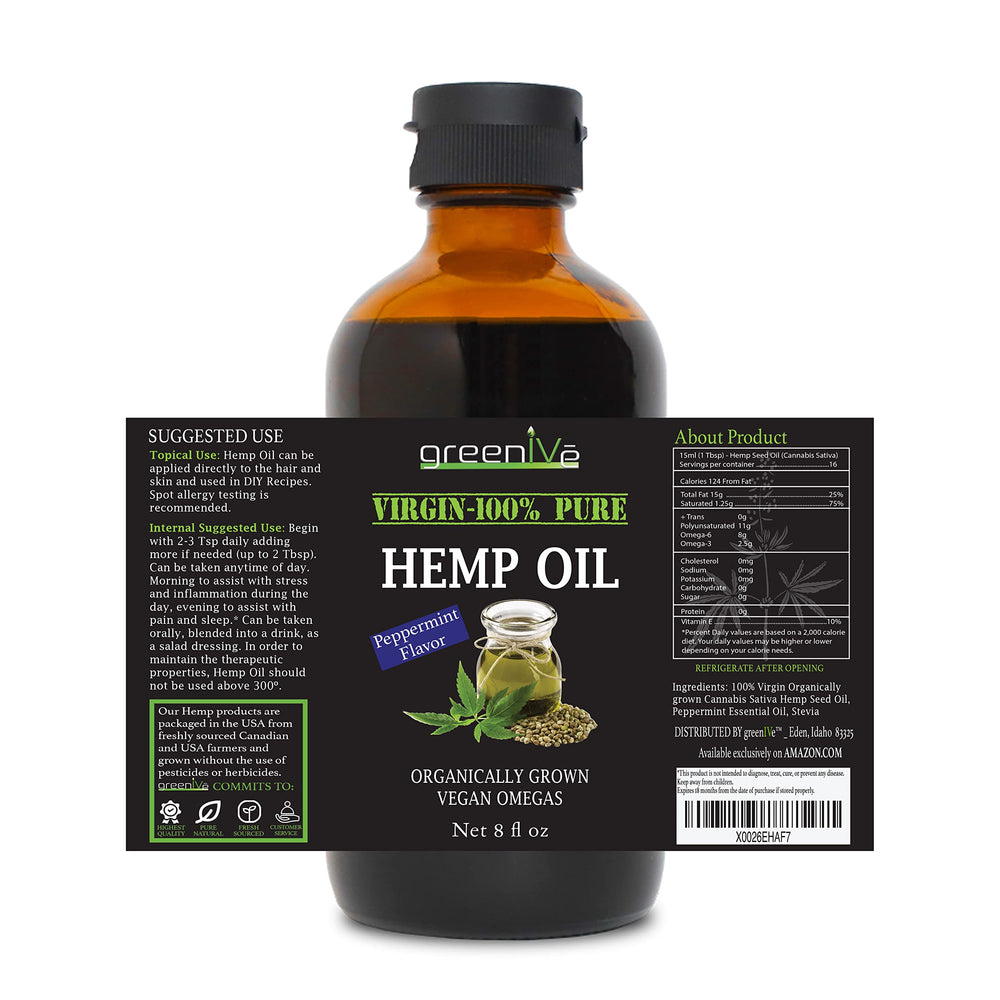GreenIVe hemp oil graphic highlights a 3 to 1 omega balance