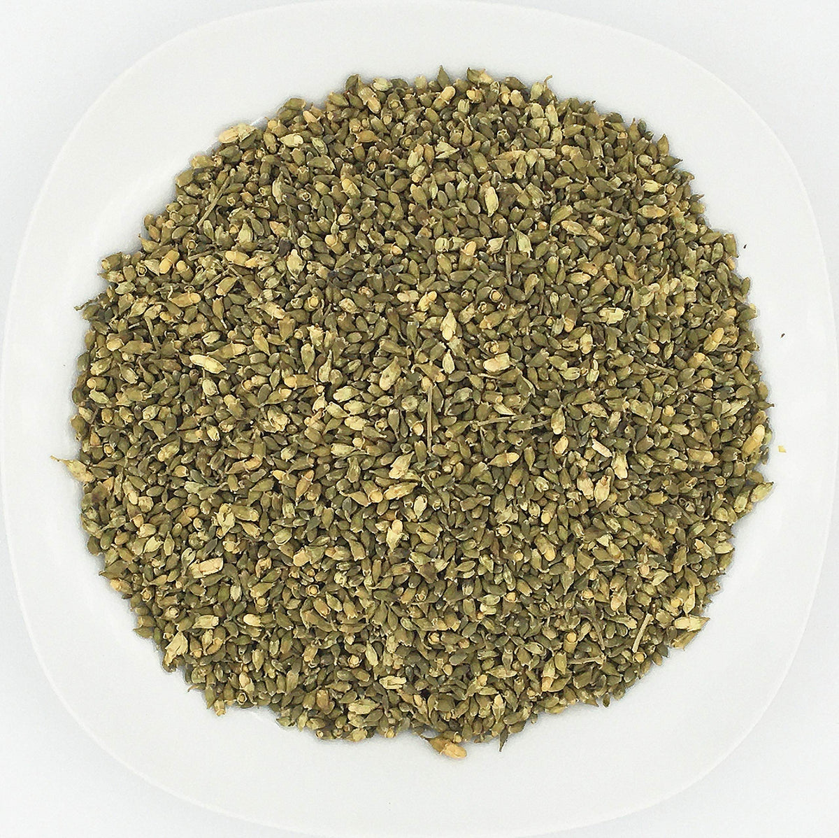 Greenlike Huai Hua Mi flower buds close-up for herbal tea infusion.