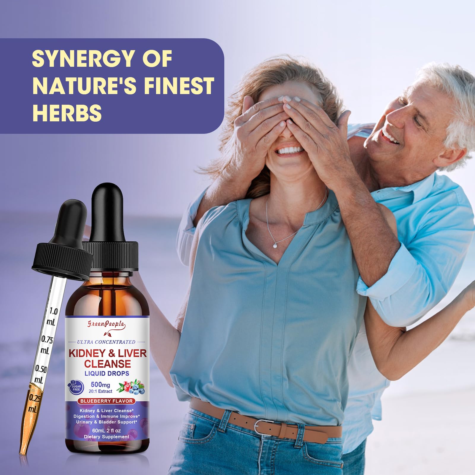 GreenPeople alcohol-free liquid formula with dropper for flexible dosing.
