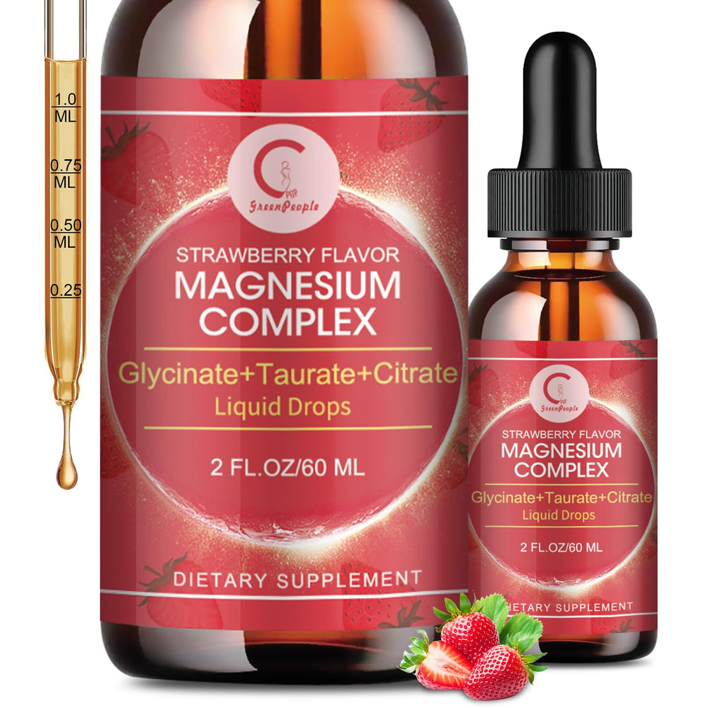 GreenPeople Triple Magnesium Drops bottle highlighting vegan formula for daily wellness.