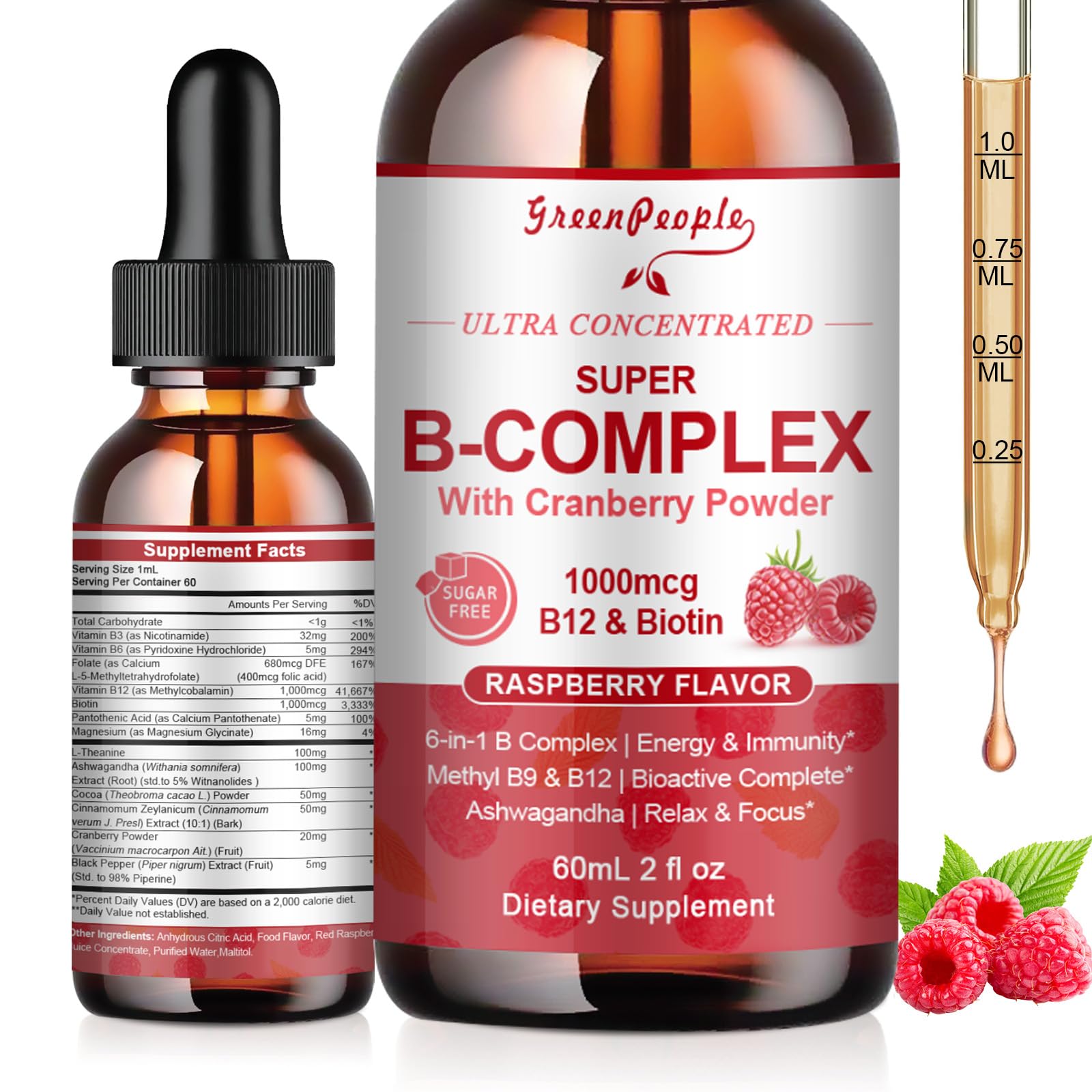 GREENPEOPLE Vitamin Methylated B Complex bottle on kitchen counter for daily energy support