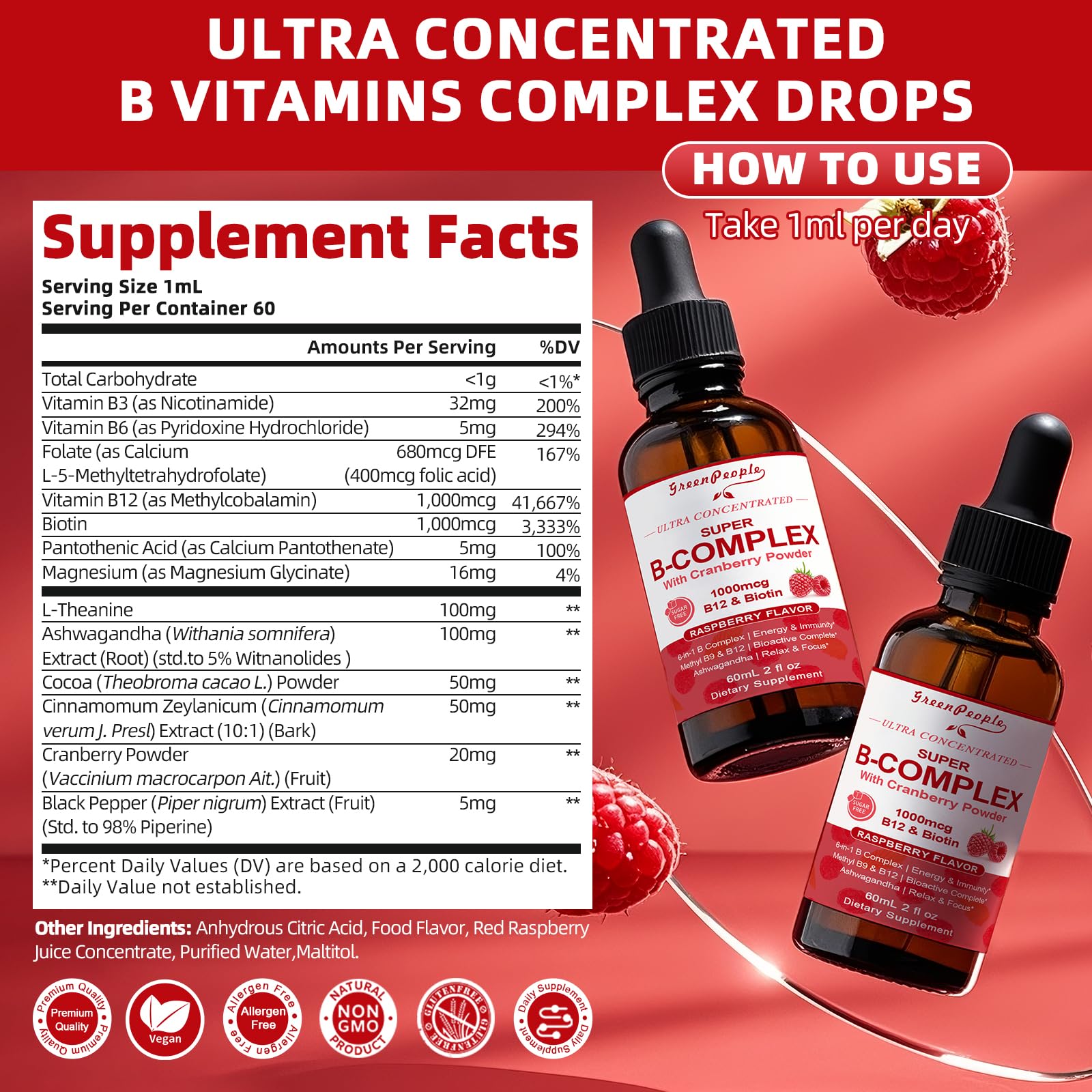 GreenPeople raspberry-flavored formula supports focus and balance