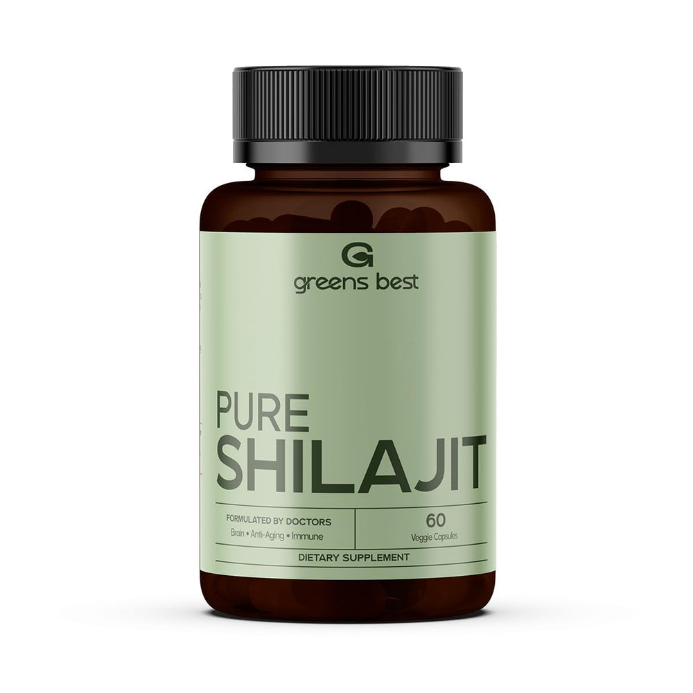 GREEN'S BEST Shilajit capsules bottle front for daily energy support.