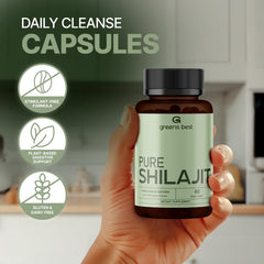 GREEN'S BEST Shilajit graphic with fulvic acid and minerals.