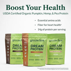 Greens First Dream Protein organic certification label for trust