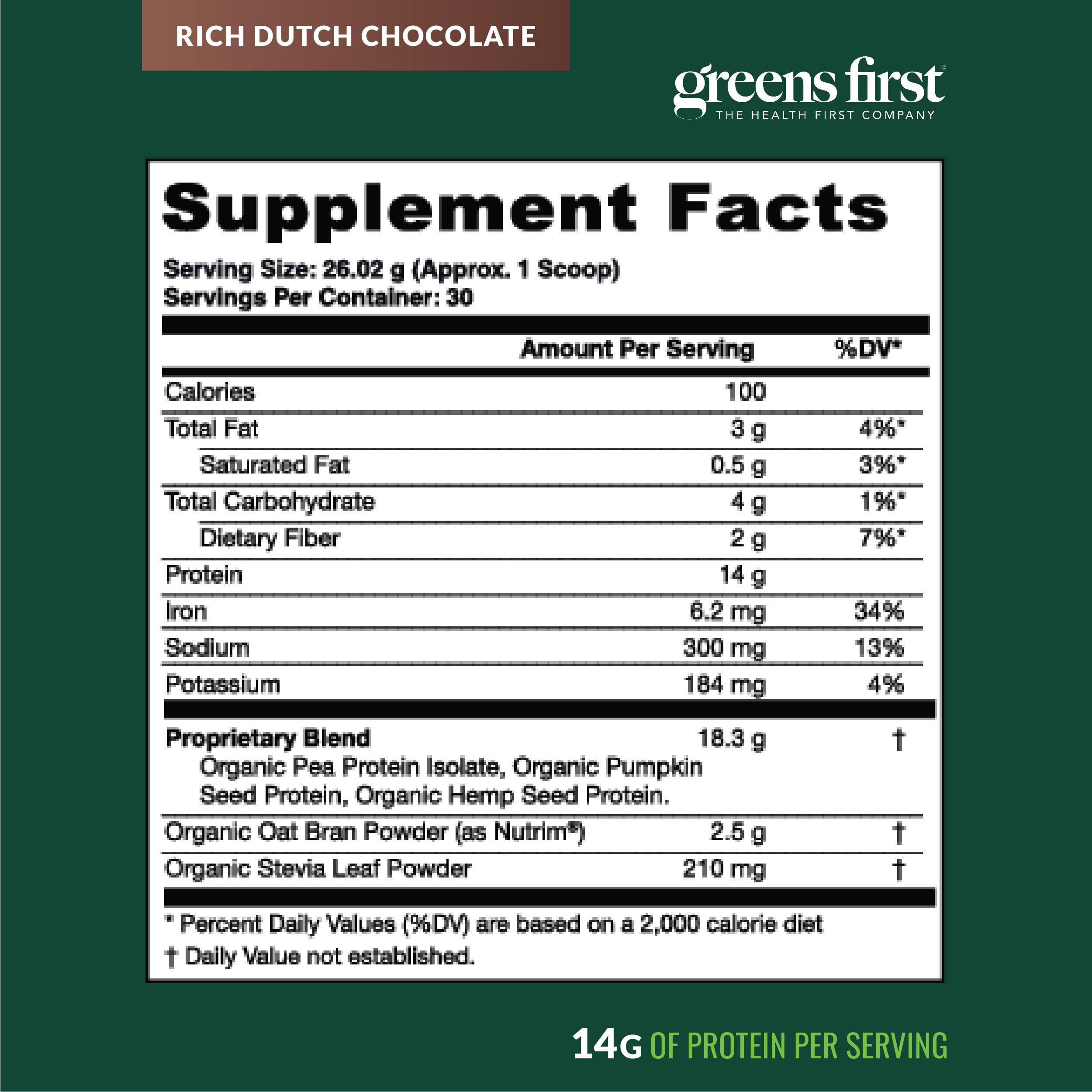 Greens First Dream Protein rich chocolate shake night-time drink