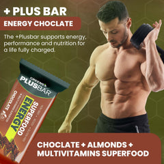 Greens+ Plusbar Energy Chocolate ingredients featuring greens and nuts