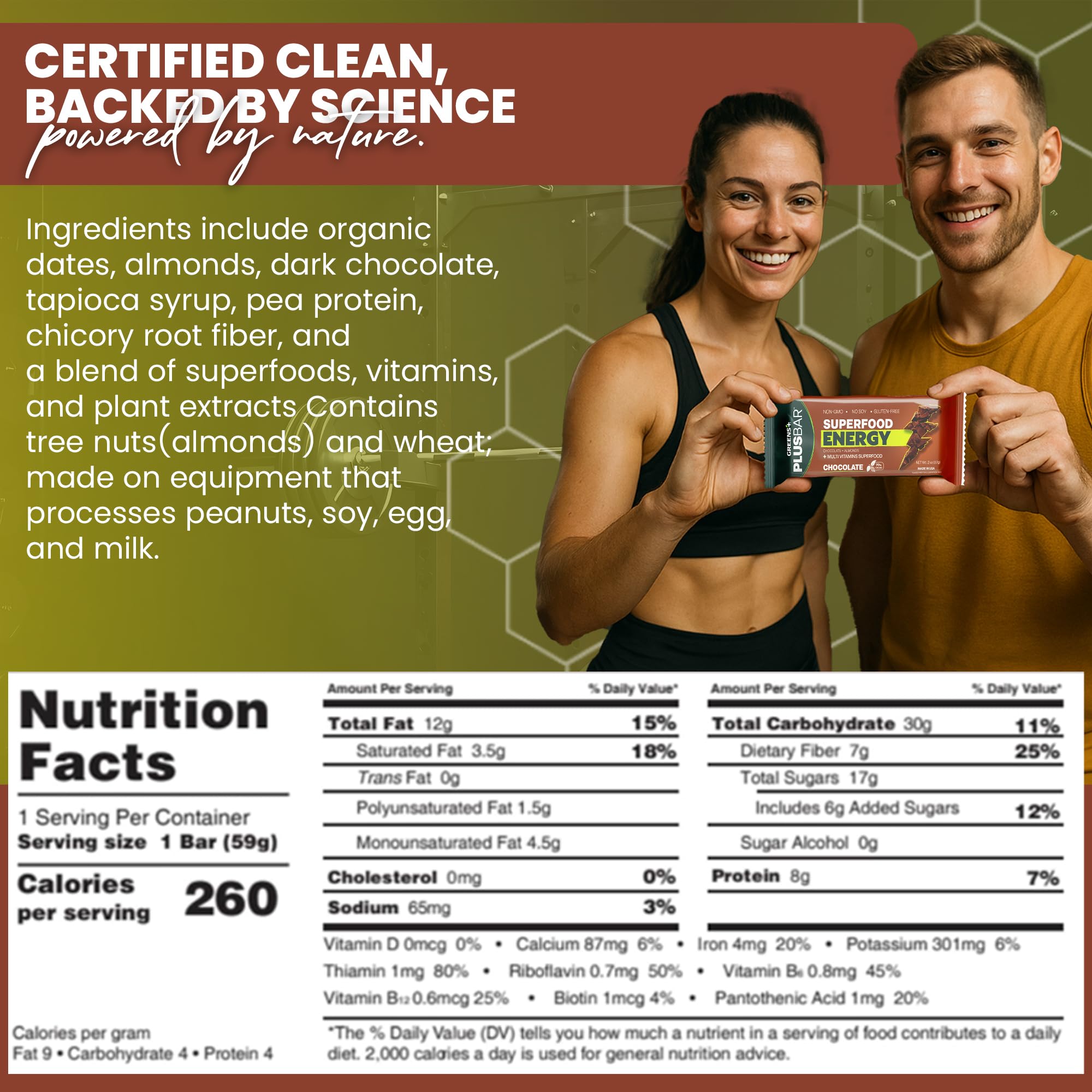 Greens+ Plusbar Energy Chocolate pack ready for on the go