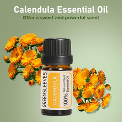 GREENSLEEVES Calendula oil dropper-pour for precise blending with diffusers.