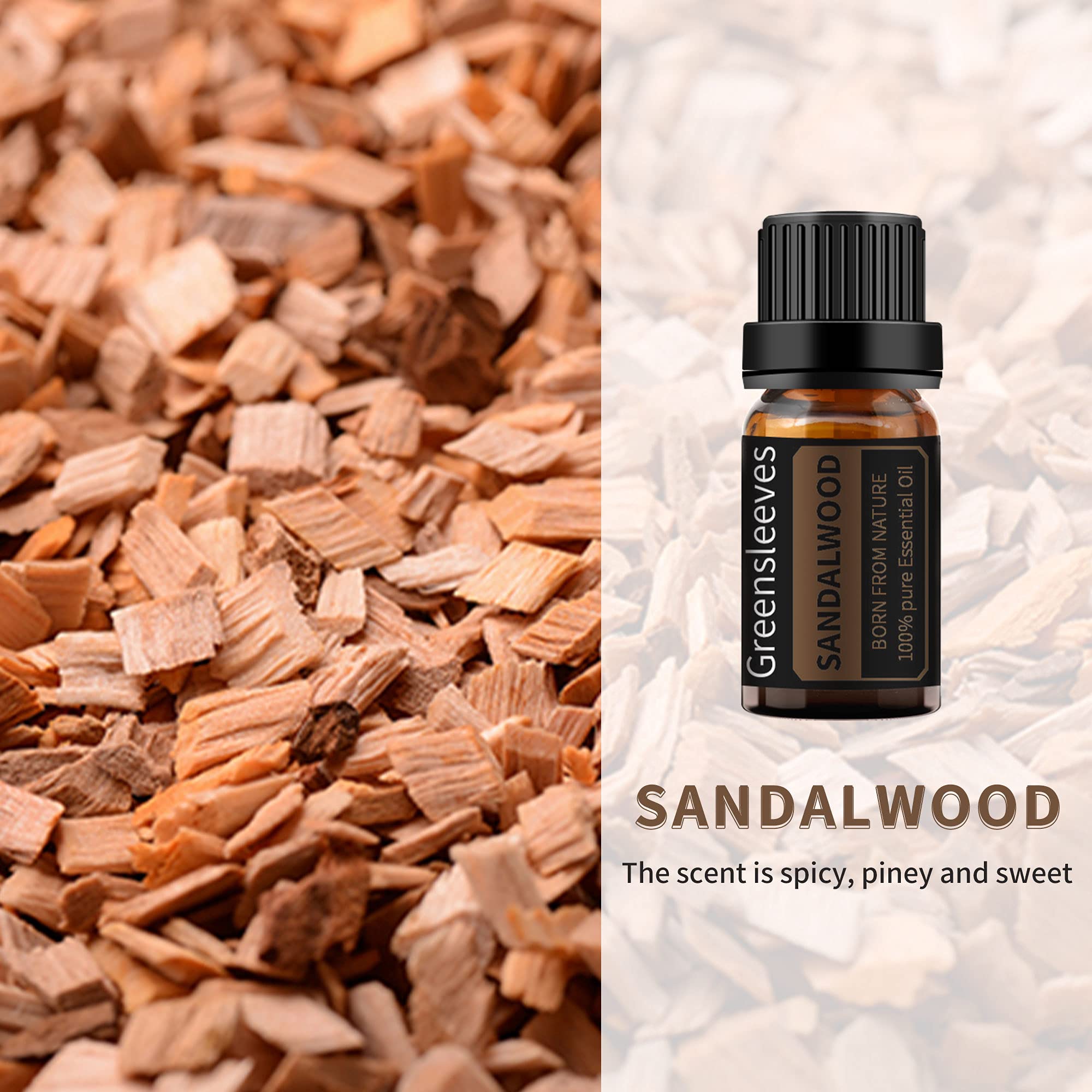 GREENSLEEVES diffuser scene with sandalwood and peppermint aroma.