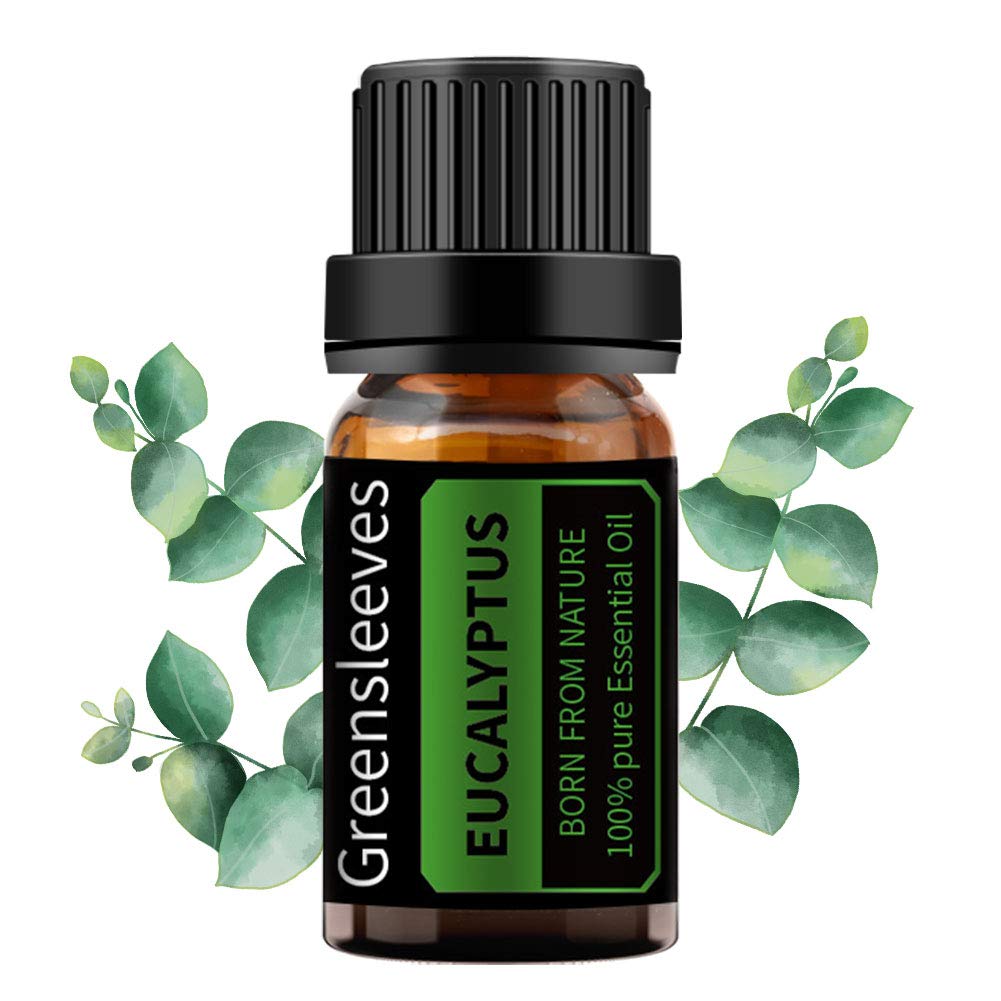 GREENSLEEVES Eucalyptus oil bottle for aromatherapy and diffusion at home.