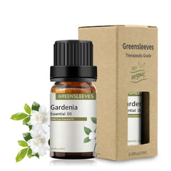 Greensleeves Gardenia essential oil in diffuser setup for a delicate floral aroma.