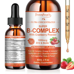 GREENPEOPLE Vitamin Methylated B Complex bottle front, vegan formula for daily energy.