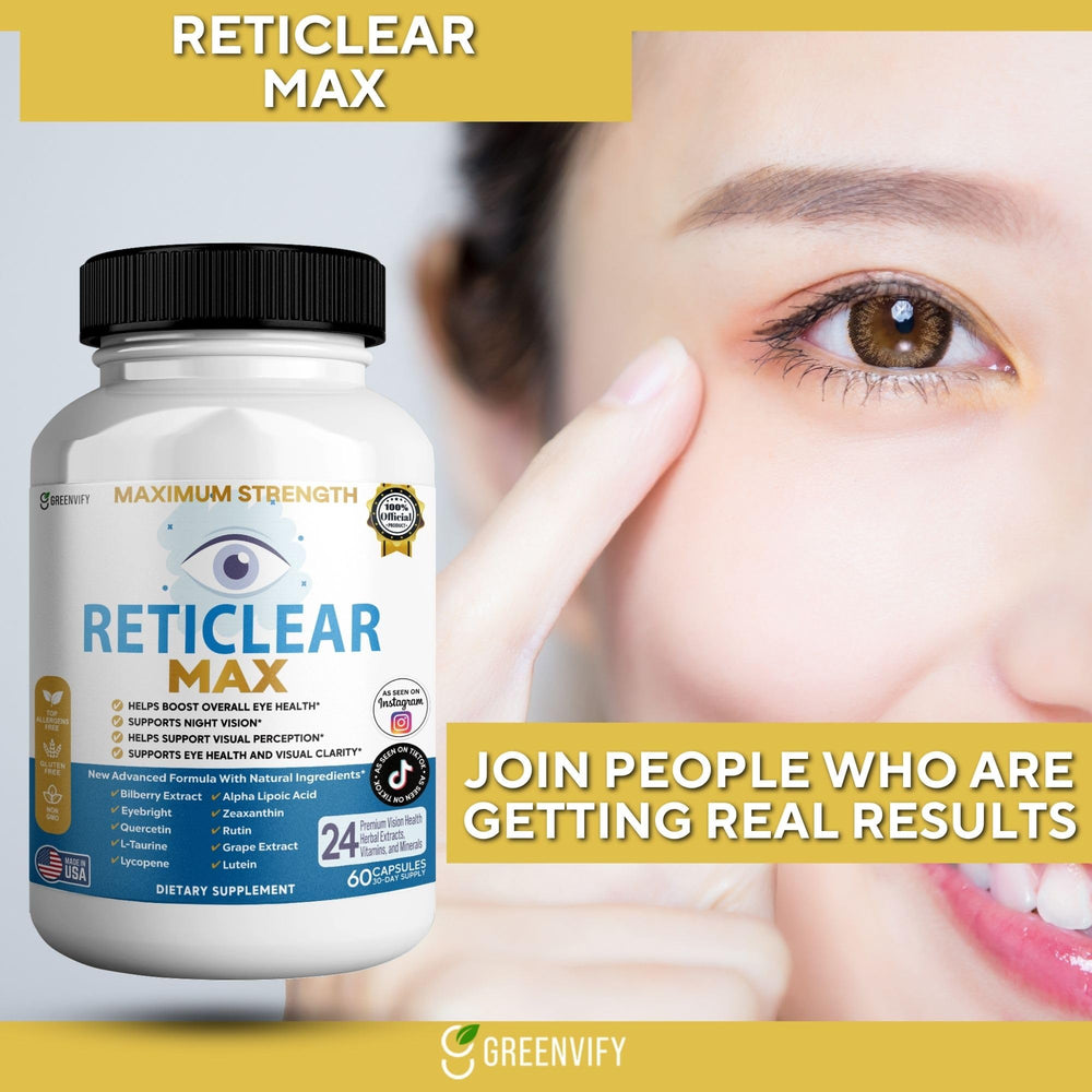 GREENVIFY Reticlear Max daily-dose packaging for convenient eye health routine