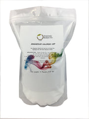 Greenway Biotech magnesium chloride USP powder bottle pouring for easy daily intake.