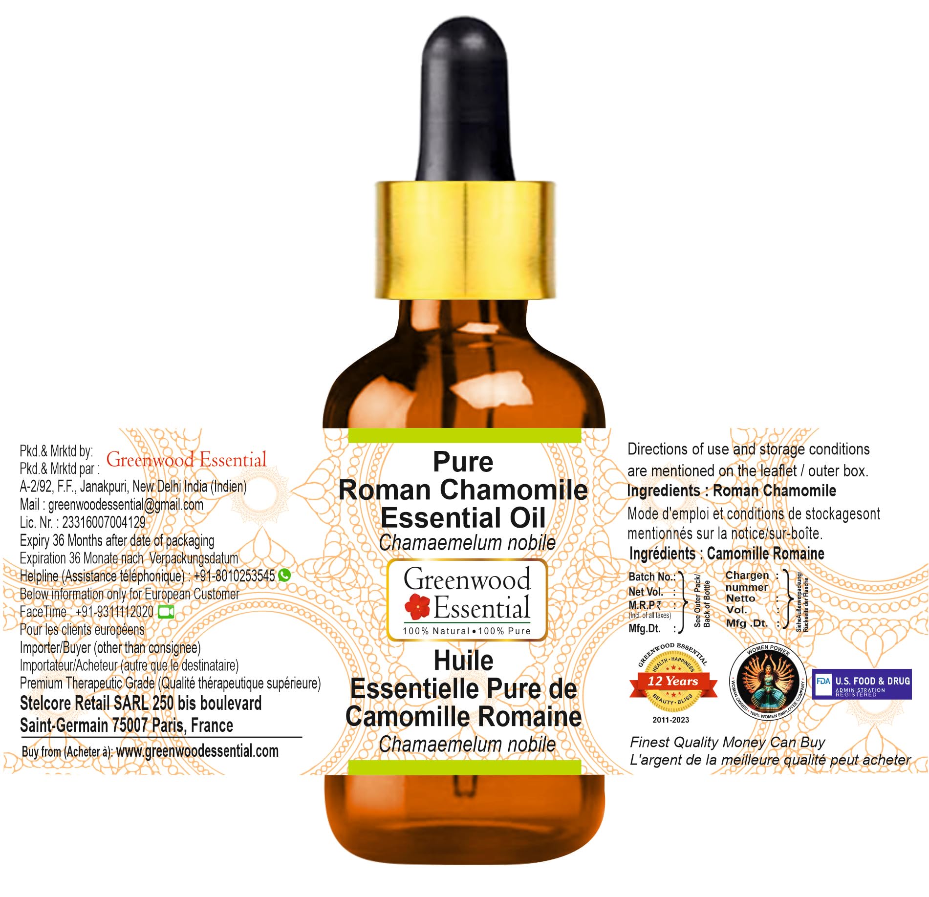 Greenwood Essential amber glass bottle preserves potency and purity of the oil.