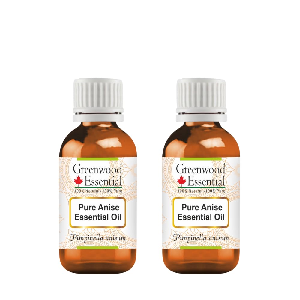 Greenwood Essential Anise oil bottle in amber glass preserves potency for skincare and fragrance.