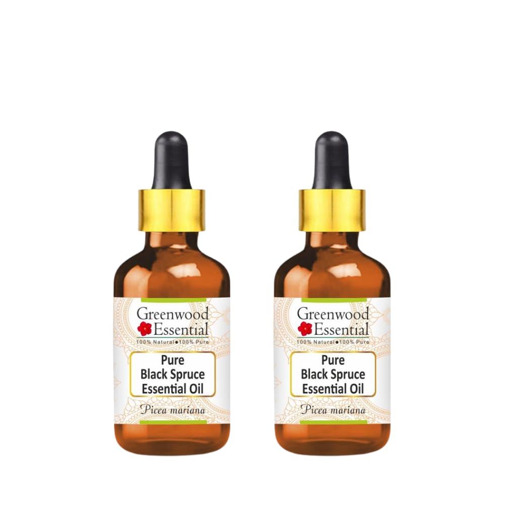 Greenwood Essential Black Spruce oil bottle pour for aromatic spaces
