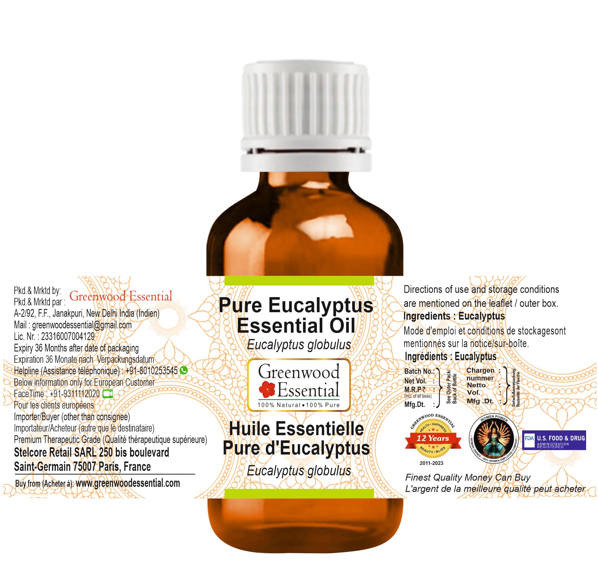Greenwood Essential eucalyptus oil in diffuser to release a calming aroma