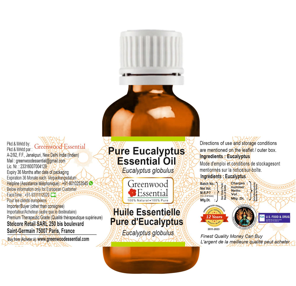 Greenwood Essential eucalyptus oil in diffuser to release a calming aroma