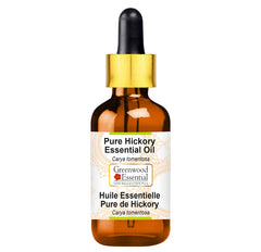 Greenwood Essential Hickory oil bottle with dropper for pure aromatherapy.