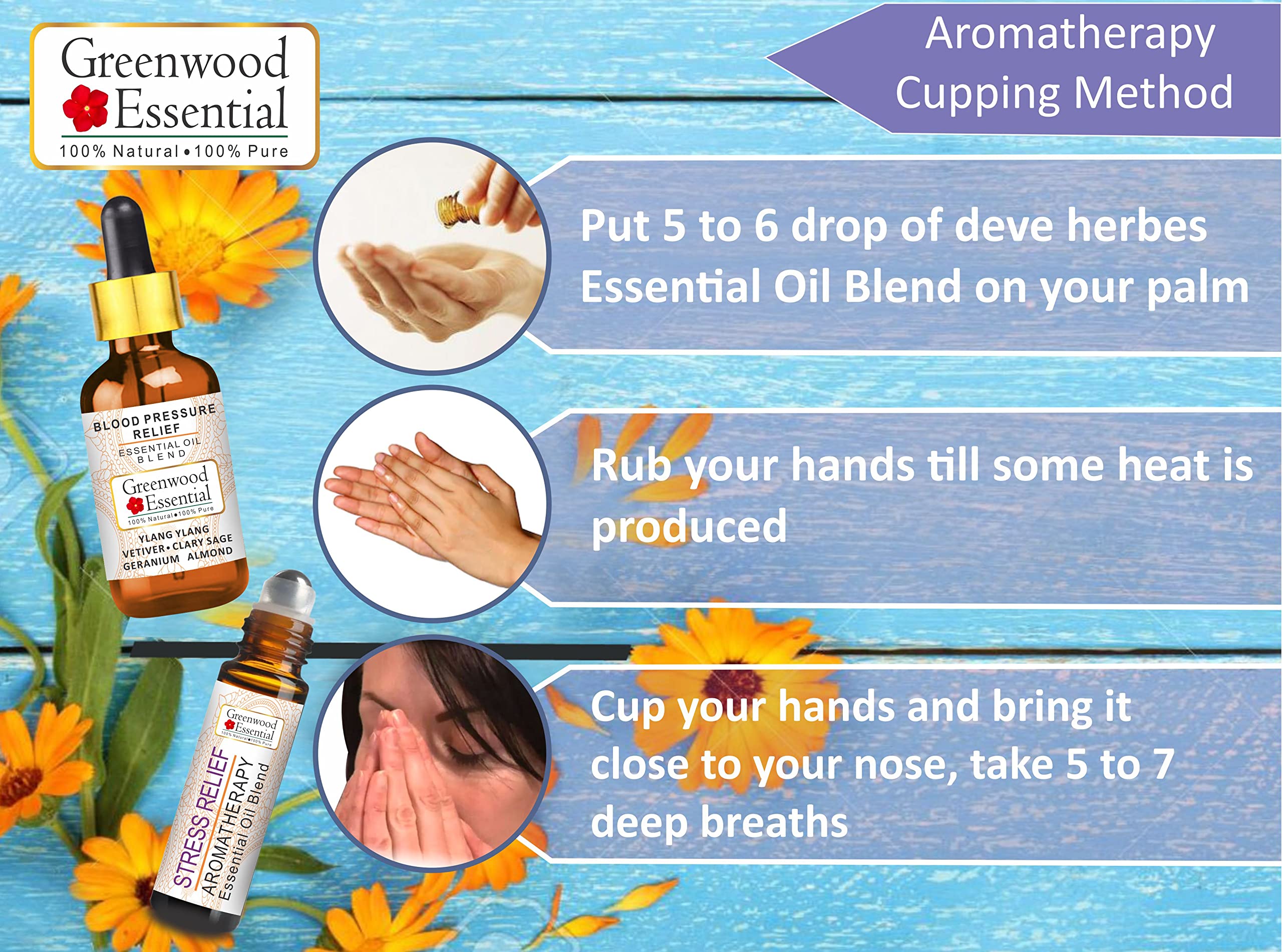 Greenwood Essential Immunity Booster palm rub and breath practice for soothing, mindful use.