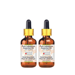 Greenwood Essential Labdanum oil bottle with two droppers for precise dosing