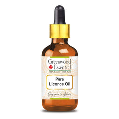 Greenwood Essential liquorice oil bottle with dropper for easy daily skin and hair care