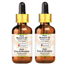 Greenwood Essential mustard oil in an amber glass bottle preserves potency for daily use