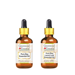 Greenwood Essential Pure Bay oil with two glass droppers for precise dosing and easy use