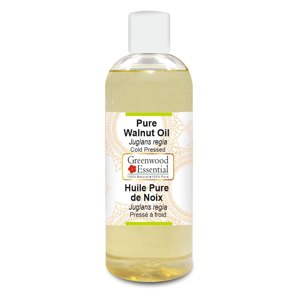 Greenwood Essential Walnut Oil bottle with 200ml capacity for skin care and massage.
