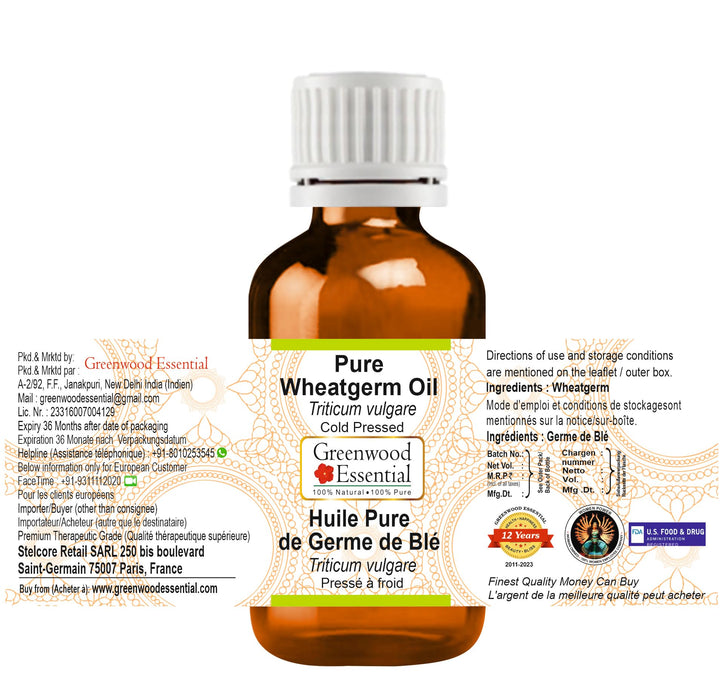 Greenwood Essential Wheatgerm Oil in amber glass protects potency for longer shelf life.