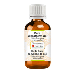 Greenwood Essential Wheatgerm Oil bottle, pure and undiluted for skincare versatility.