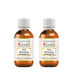 Greenwood Essential Wormwood oil bottle 15ml two-pack, preserved in amber glass for potency