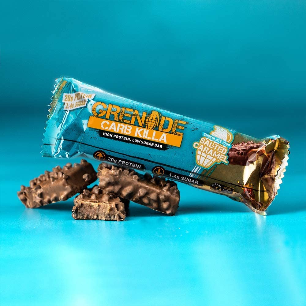 Grenade Carb Killa cross-section with chewy center and crisp chips