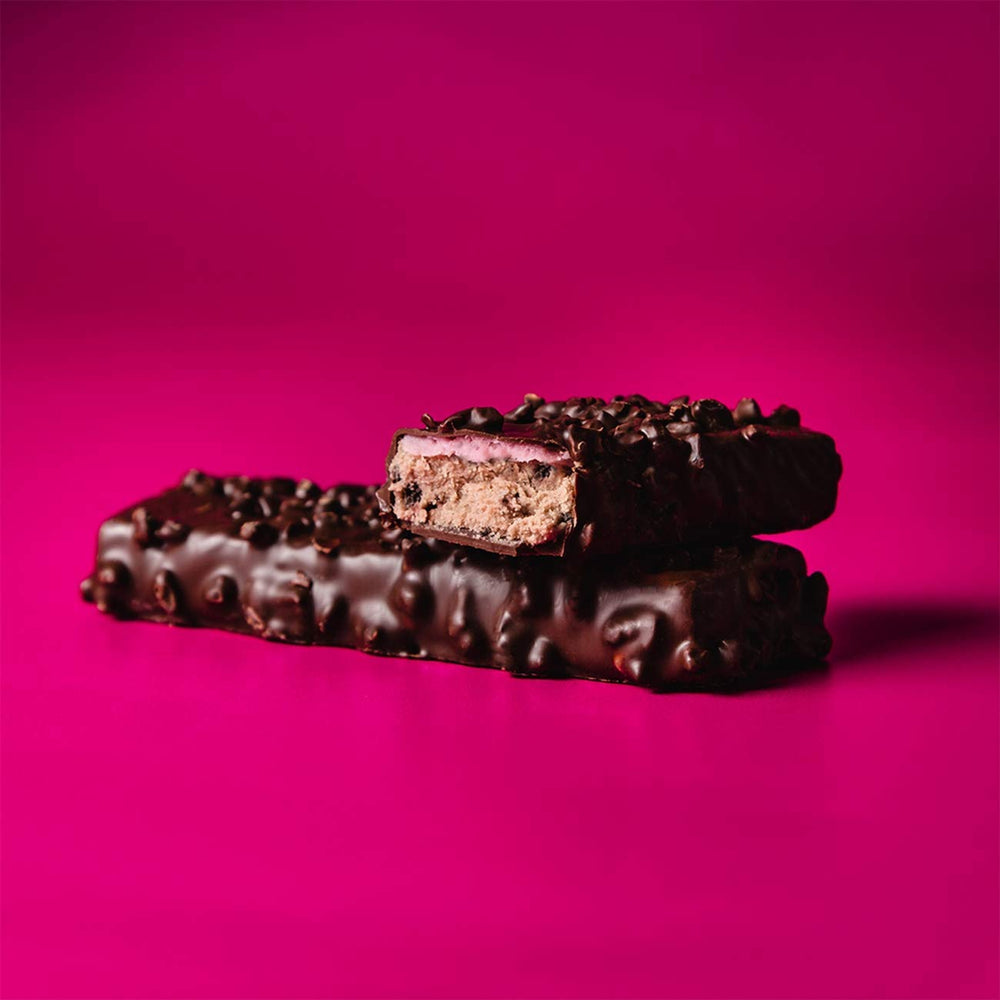 Grenade Raspberry bar layer detail, triple-layer texture shown.