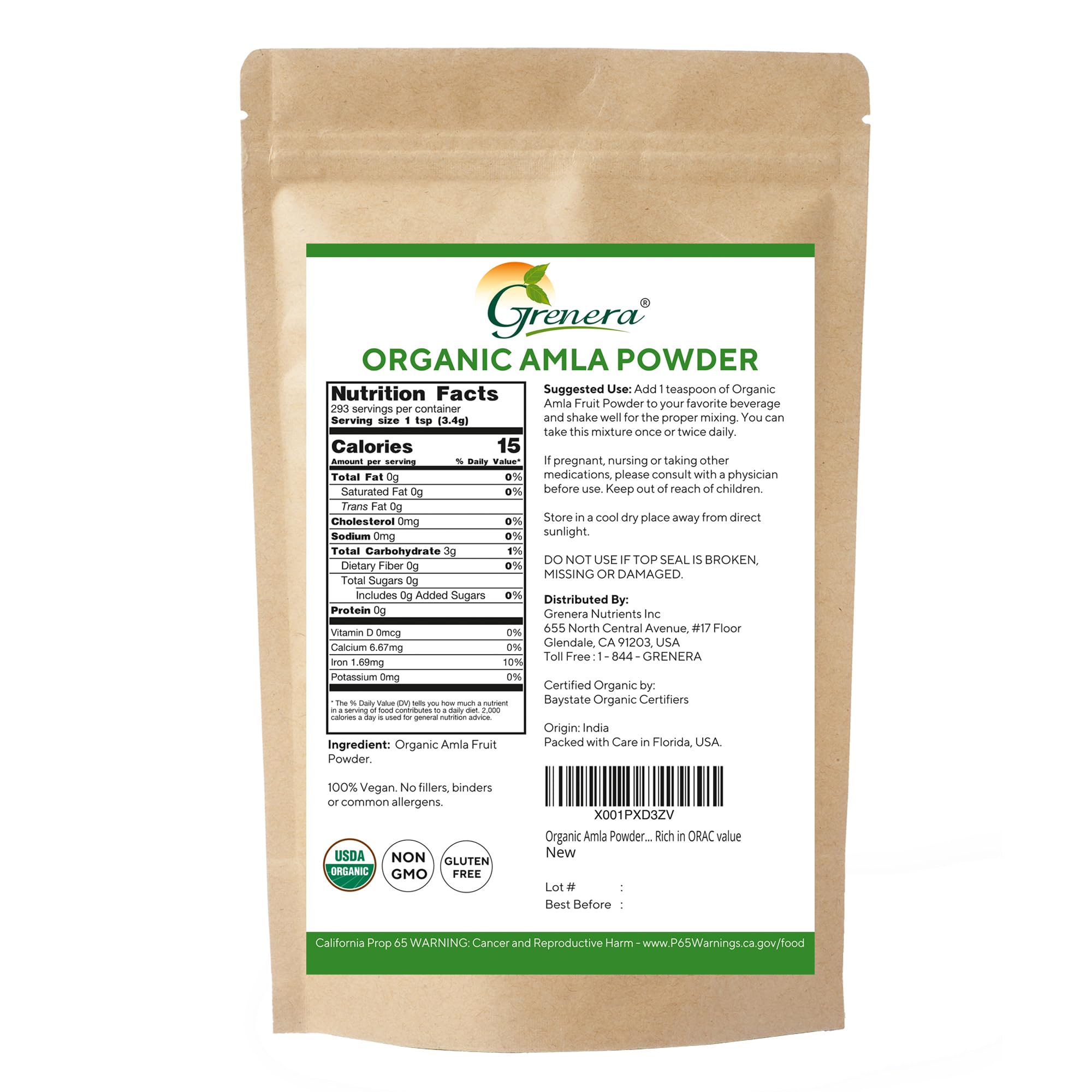 Lab-tested purity badge on Grenera packaging communicates product quality